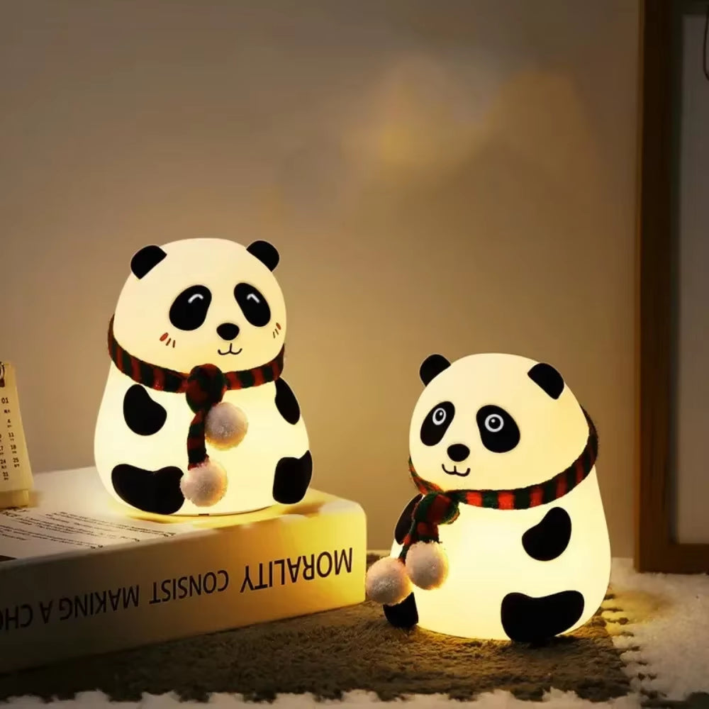 Baby Night Light Timing USB Rechargeable Panda Nursery Sleeping Lamp Portable beside Touch Lamp for Room Decoration