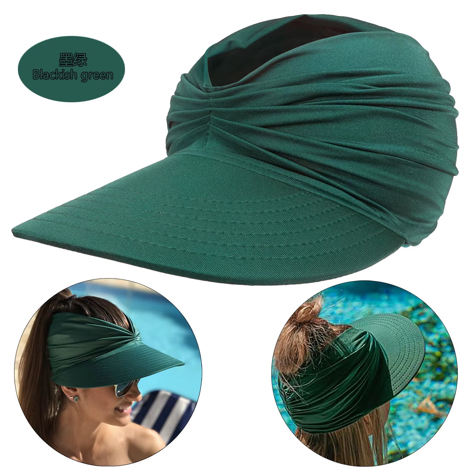 Beach Sun Hat for Women, Spring/Summer New Style with a Hollow Top, UV50+ Sun Protection Hat for Ladies, Outdoor Sports Hat
