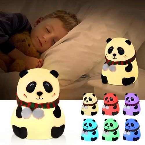 Baby Night Light Timing USB Rechargeable Panda Nursery Sleeping Lamp Portable beside Touch Lamp for Room Decoration