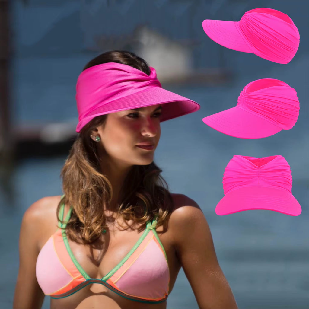 Beach Sun Hat for Women, Spring/Summer New Style with a Hollow Top, UV50+ Sun Protection Hat for Ladies, Outdoor Sports Hat