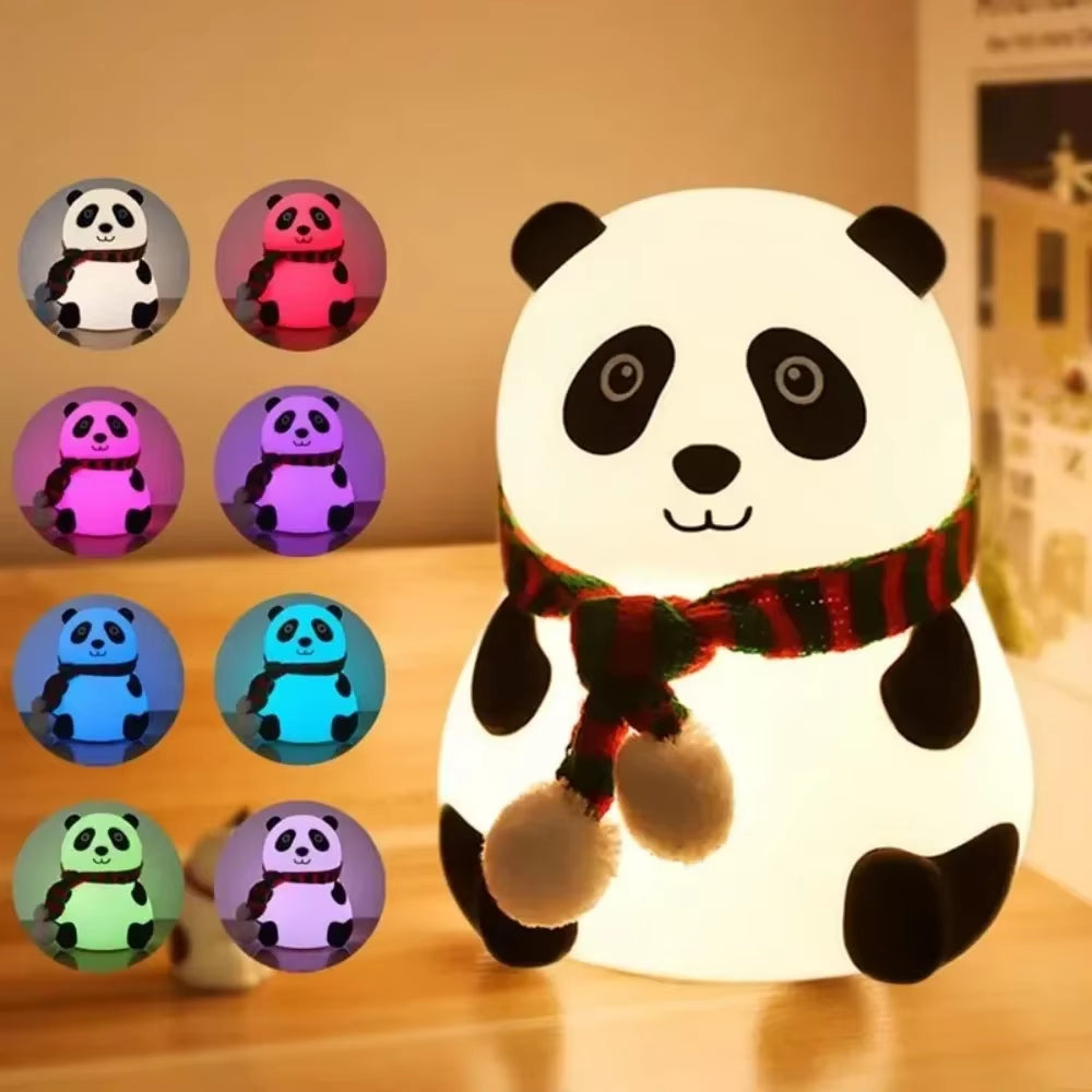 Baby Night Light Timing USB Rechargeable Panda Nursery Sleeping Lamp Portable beside Touch Lamp for Room Decoration