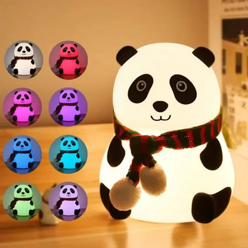 Baby Night Light Timing USB Rechargeable Panda Nursery Sleeping Lamp Portable beside Touch Lamp for Room Decoration