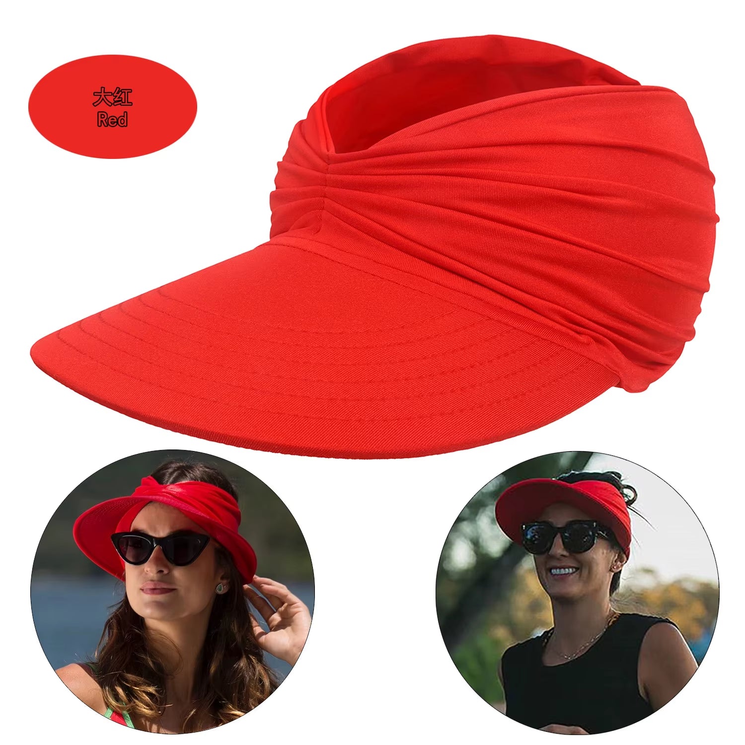 Beach Sun Hat for Women, Spring/Summer New Style with a Hollow Top, UV50+ Sun Protection Hat for Ladies, Outdoor Sports Hat