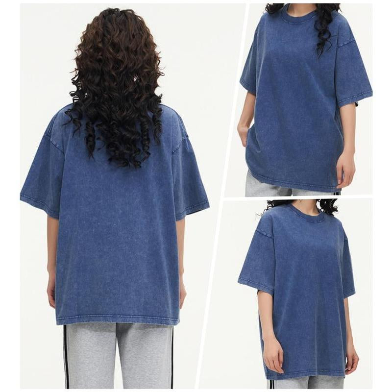 1/4 Pack Oversized Tshirts for Men Gym Vintage Heavyweight T Shirts Cotton Workout Acid Wash Baggy Tees