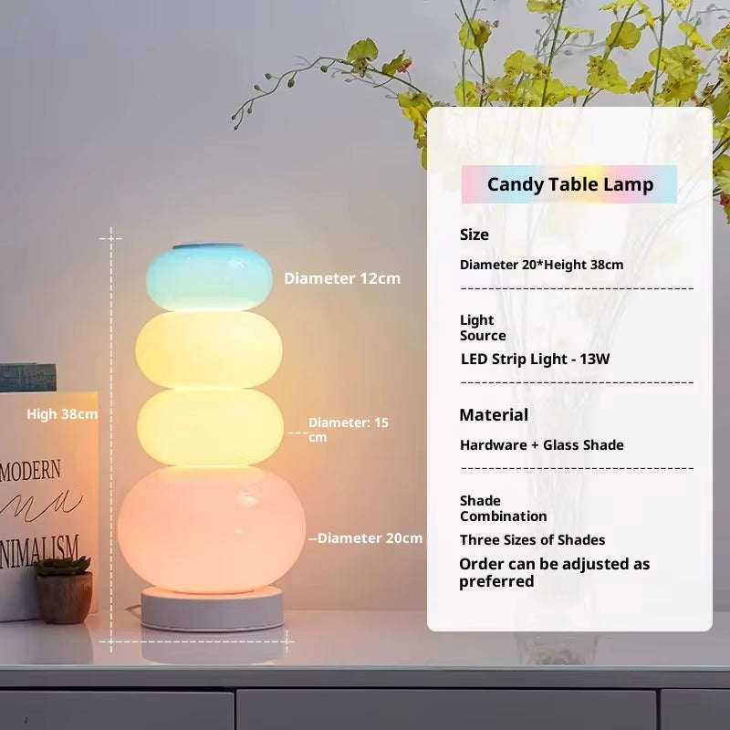 Rainbow Macaron Candy Floor Lamp Colorful Glass Living Room Bedroom Ambient Lighting Room Decoration Light Floor Lamp LED