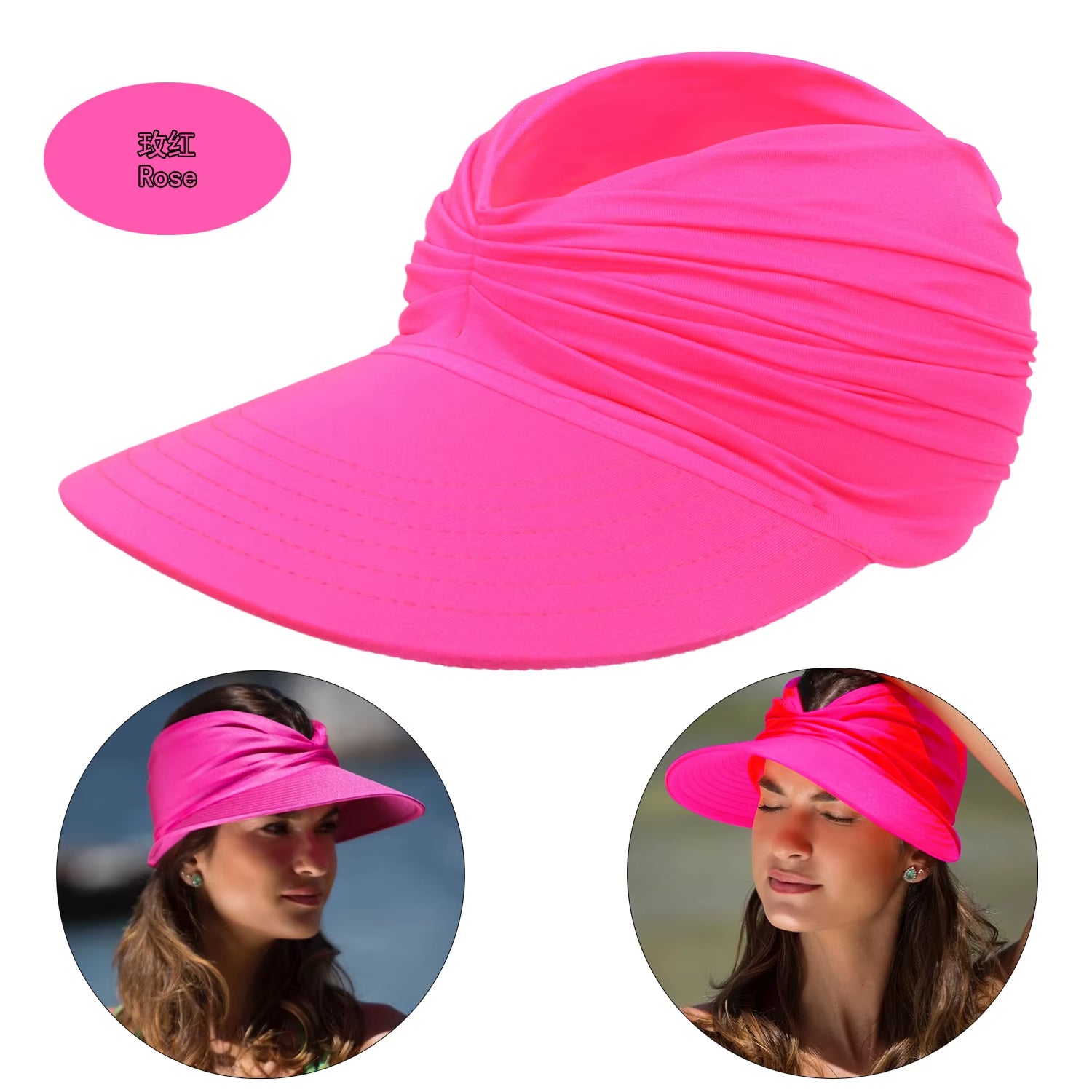 Beach Sun Hat for Women, Spring/Summer New Style with a Hollow Top, UV50+ Sun Protection Hat for Ladies, Outdoor Sports Hat