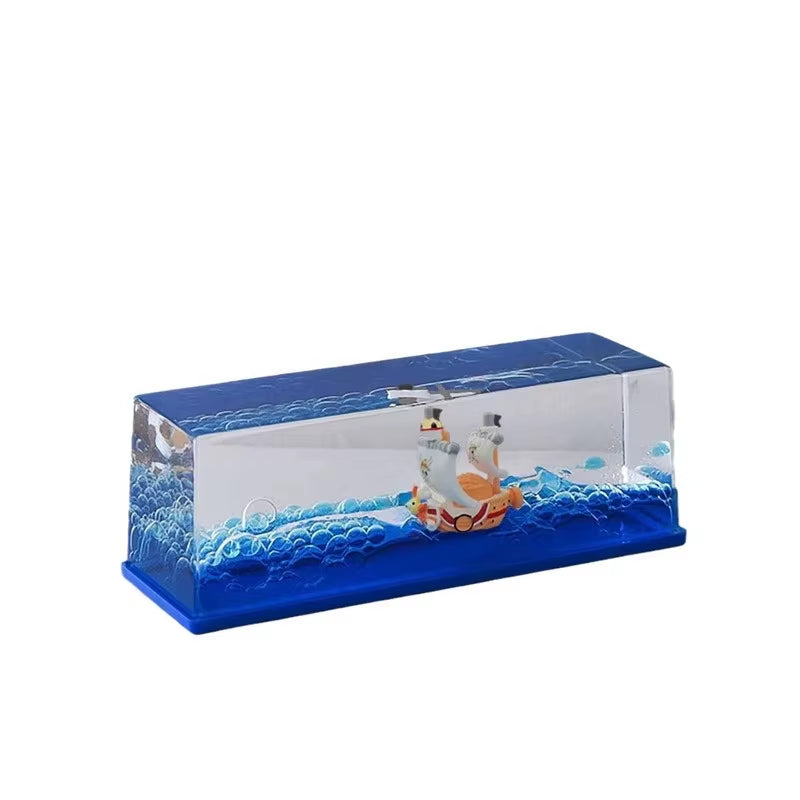 New Going Merry Pirate Ship Fluid Liquid One Piece Thousand Sunny Ship Floating Boat Drift Ornament Living Room Decorations Gift