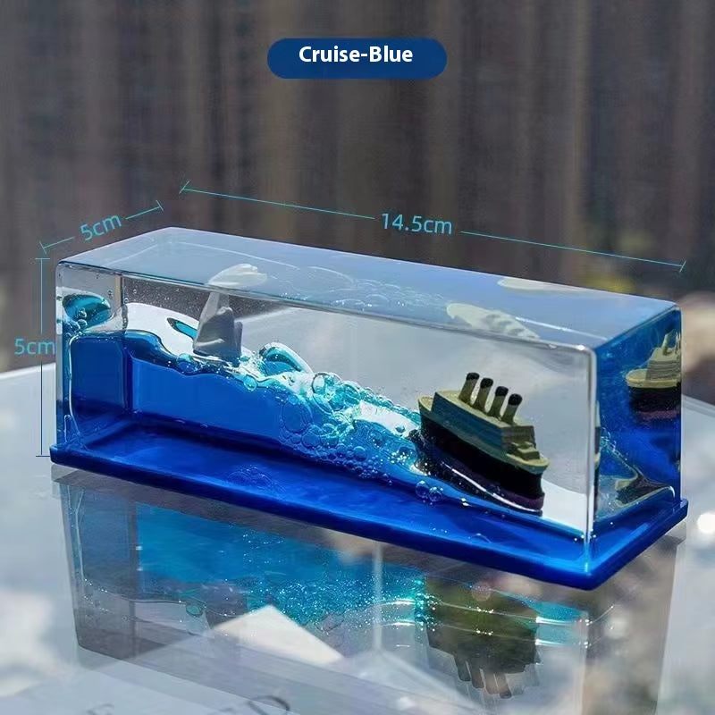 New Going Merry Pirate Ship Fluid Liquid One Piece Thousand Sunny Ship Floating Boat Drift Ornament Living Room Decorations Gift