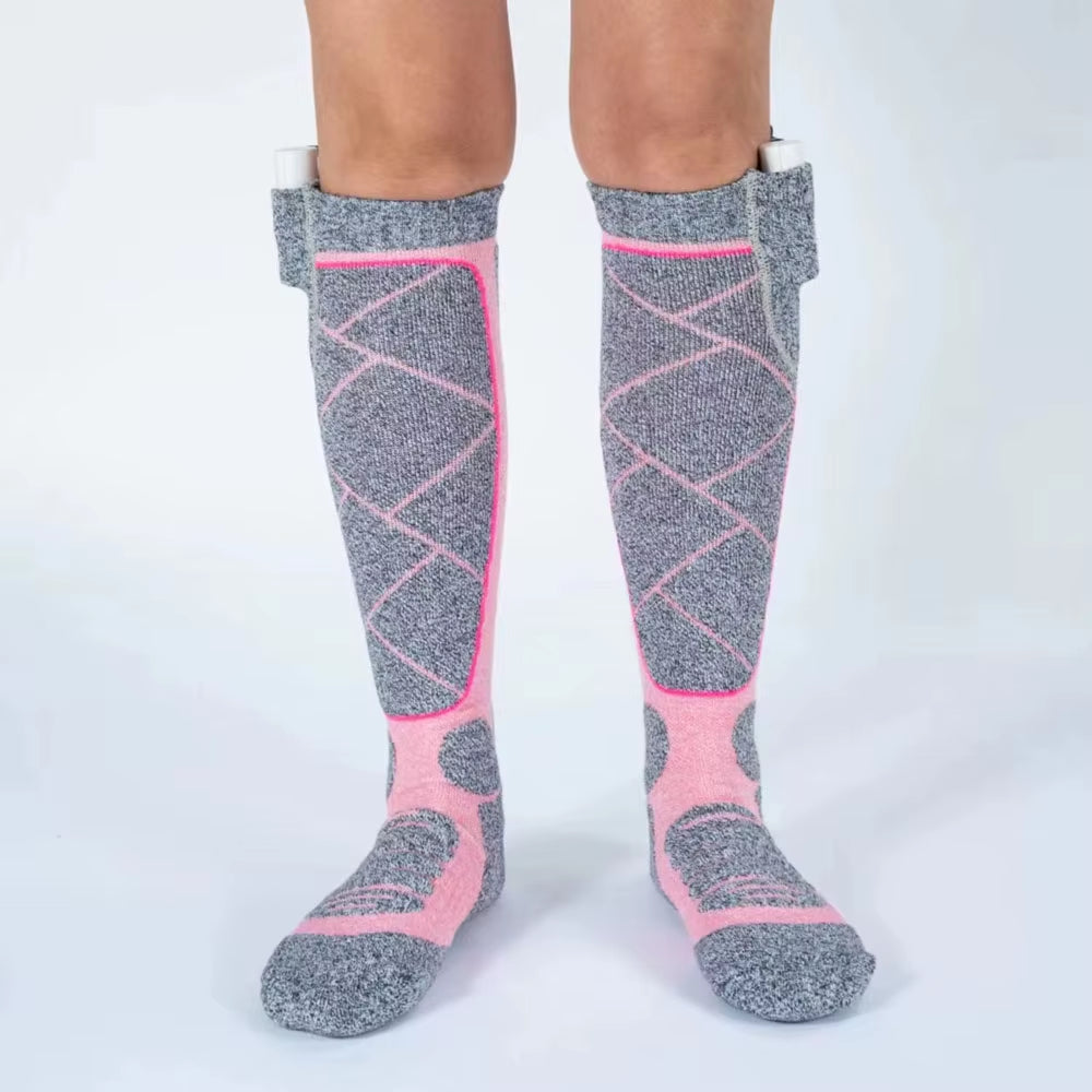 USB Rechargeable Electric Heated Socks 3 Heating Modes Winter Socks Outdoor Skiing Foot Warmer Heating Socks for Men/Women