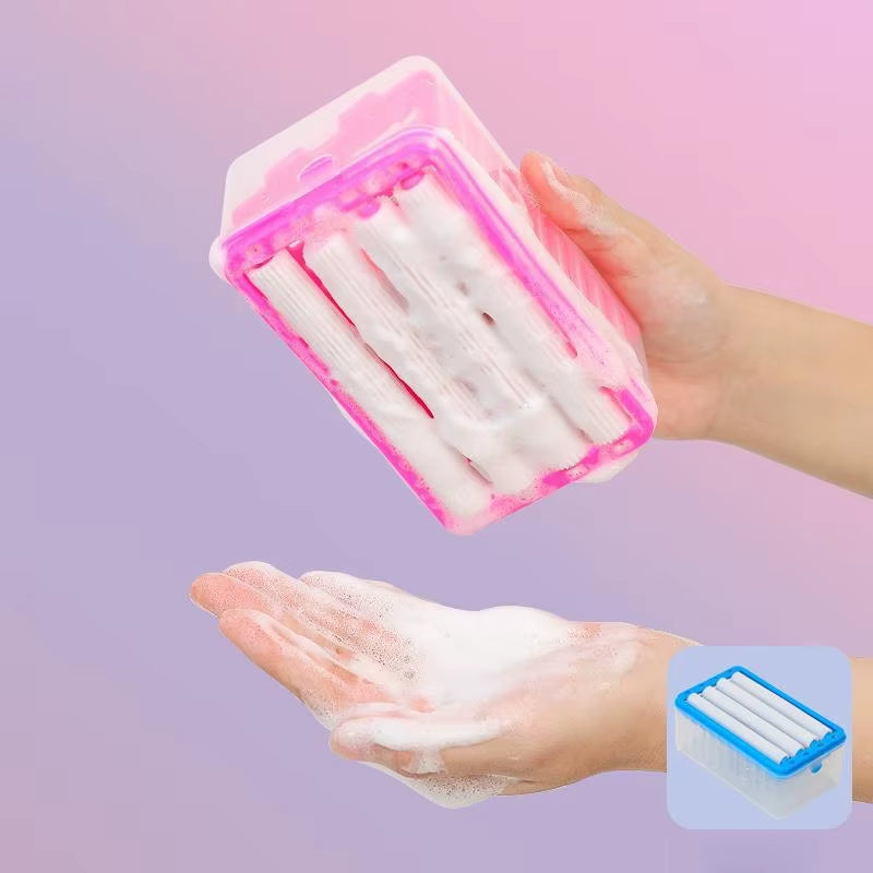 Soap Box Hands Free Foaming Soap Dish Multifunctional Soap Dish Hands Free Foaming Draining Household Storage Box Cleaning Tool
